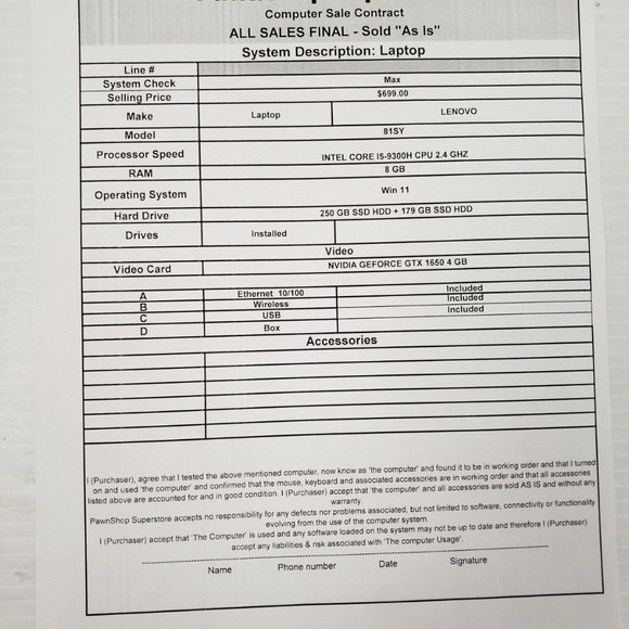 (45912-1) Lenovo 81SY Laptop - Picture 14 of 14